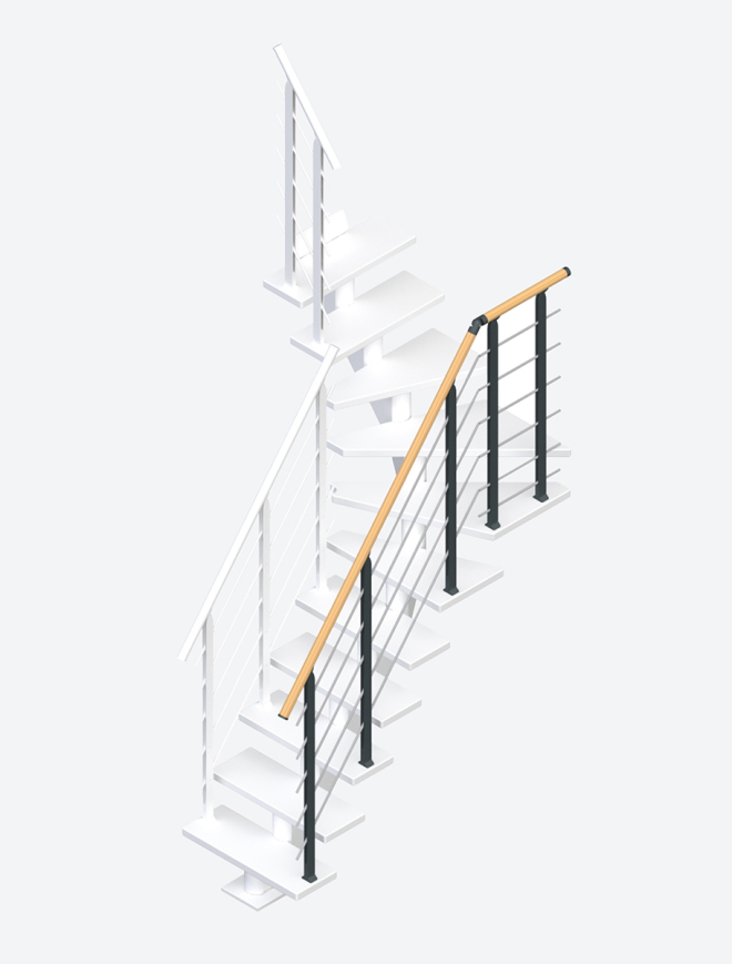 Winder treads handrail banister DESIGN