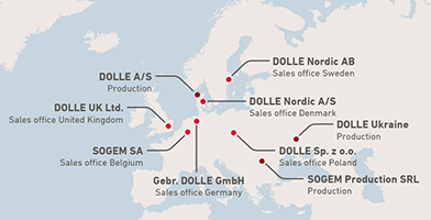 A world map highlighting the company's global presence and international operations.