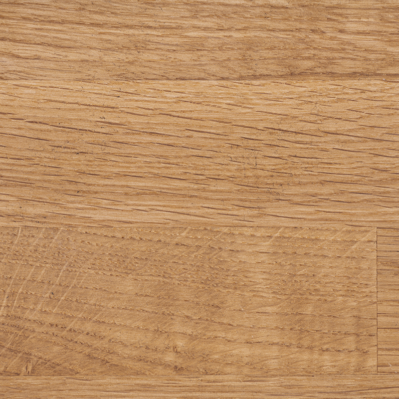 Close-up of natural oiled solid oak wood, showing a warm tone and visible grain pattern.