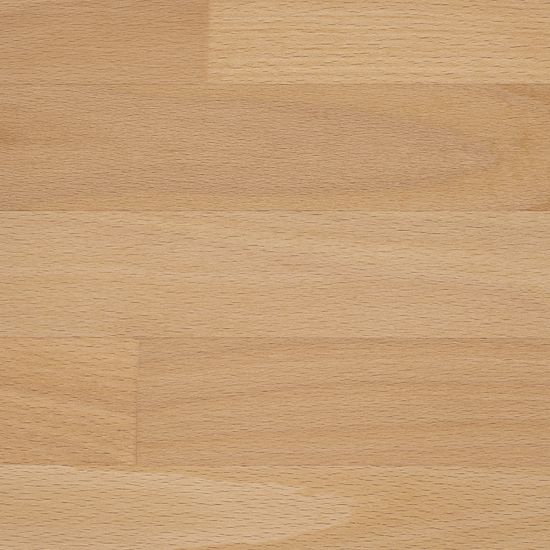 Close-up of natural oiled solid beech wood, with a warm tone and subtle grain structure.